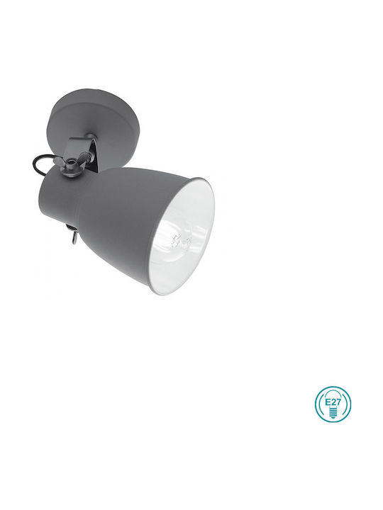 Fan Europe Legend Μονό Σποτ με Ντουί E27 σε Γκρι Χρώμα