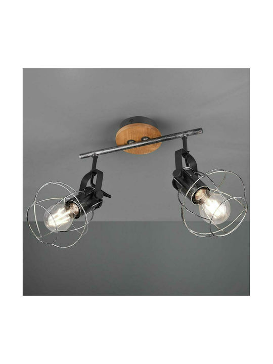 Trio Lighting Madras Double Spot with Socket E27 in Silver Color