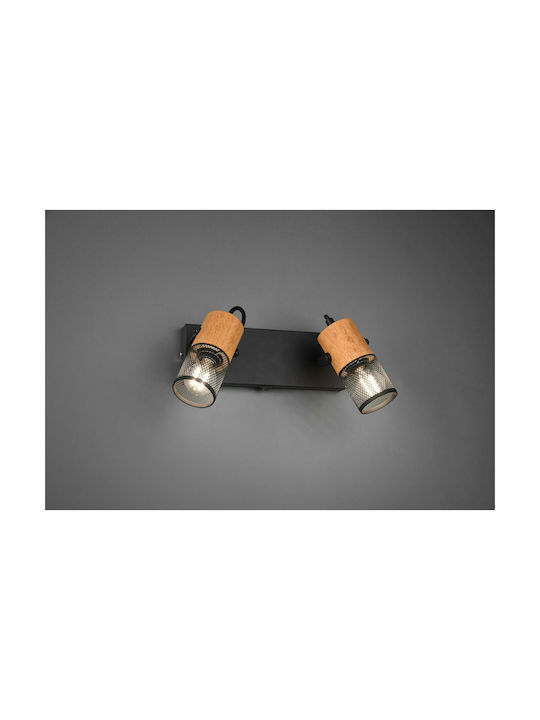 Trio Lighting Tosh Double Spot with Socket E14 in Black Color