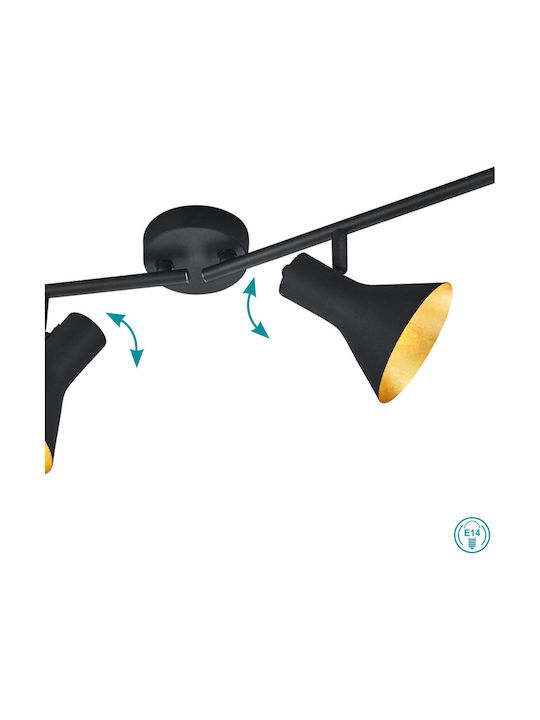 Trio Lighting Nina Spot with 4 Lights and with Socket E14 in Black Color