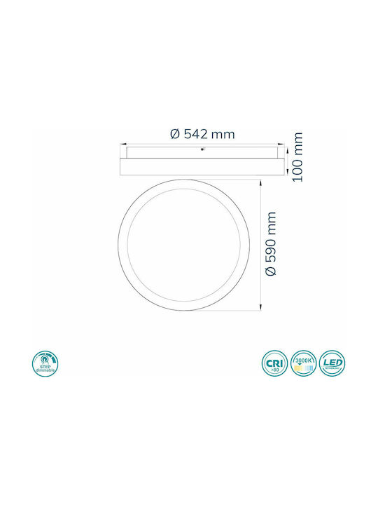 Wofi Shay Deckenleuchte 59cm Weiß mit Integrierter LED