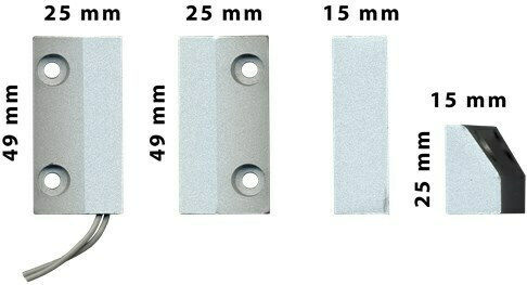 Wired Door/Window Sensor Metal Contact NC 49x25x15mm