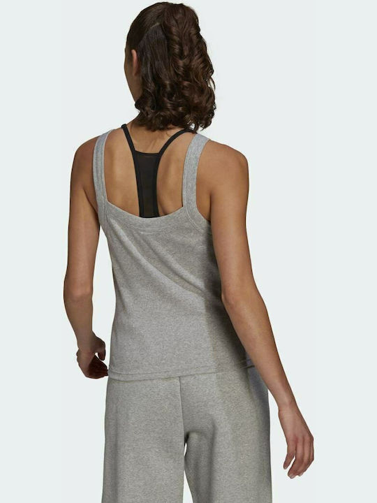 Adidas Essentials Yoga Women's Athletic Cotton Blouse Sleeveless Gray