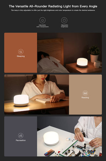 Yeelight Smart Διακοσμητικό Φωτιστικό Bedside Lamp D2 LED RGB 14x14x10εκ.