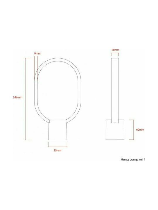 Allocacoc Heng Balance Lamp Ellipse Mini Decorative Lamp Gray
