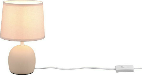 Trio Lighting Malu Ceramic Table Lamp for Socket E14 with Beige Shade and Base
