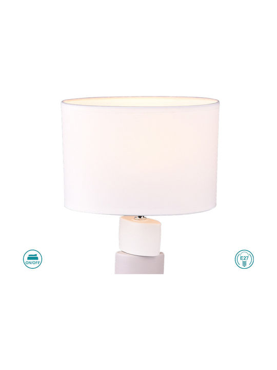 Trio Lighting Kano Циментова Настолна лампа за Цокъл E27 с Бял Абажур и Многоцветна Основа
