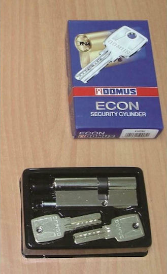 Domus Lock Cylinder Security ECON 65mm (30-35) with 5 Keys Silver