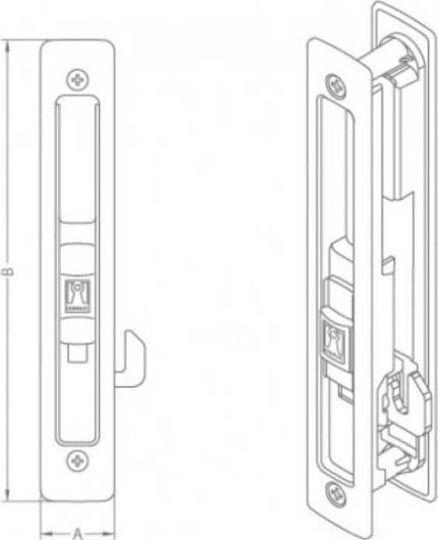 Domus Kliklok Lock for Sliding Aluminum Doors Brown
