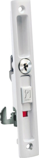 Domus Kliklok Lock for Sliding Aluminum Doors White with Key