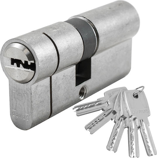 Domus Lock Cylinder Security ECON 83mm (30-53) with 5 Keys Silver