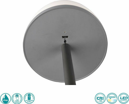 Trio Lighting Domingo Kunststoff Tischlampe LED mit Weiß Schirm und Schwarz Basis
