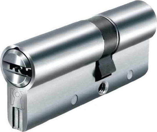 Domus Lock Cylinder Security Alfa 75mm (30-45) with 5 Keys Silver