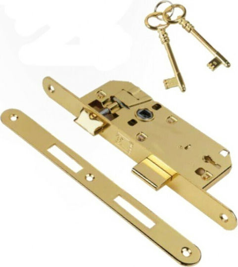Domus Econ Line Recessed Lock Mesoportas with Center 40mm Gold Right