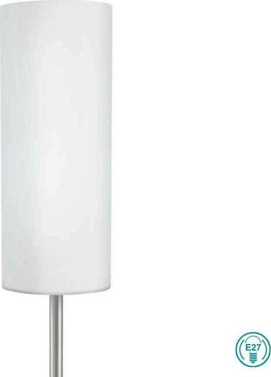 Eglo Metal Table Lamp for Socket E27 with White Shade and Silver Base