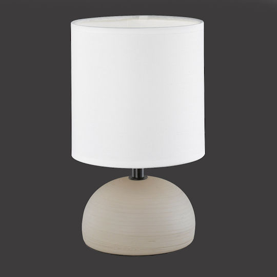 Trio Lighting Luci Ceramic Table Lamp for Socket E14 with White Shade and Gray Base