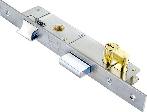 Domus Recessed Lock Front door Bilias with Cylinder and Center 25mm Gold