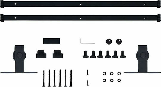 vidaXL Schiebetürmechanismus für Türknaufe 183cm Schwarze