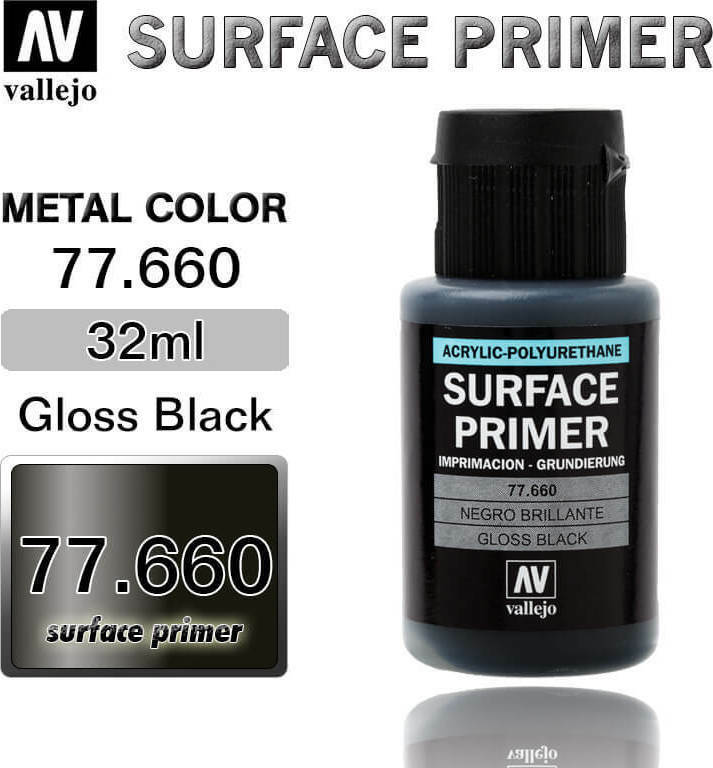 Vallejo Gloss Black Primer 32ml Paint