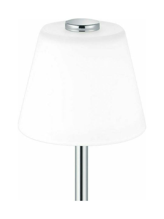 Trio Lighting Emerald Метална Настолна лампа LED с Бял Абажур и Сребрист Основа