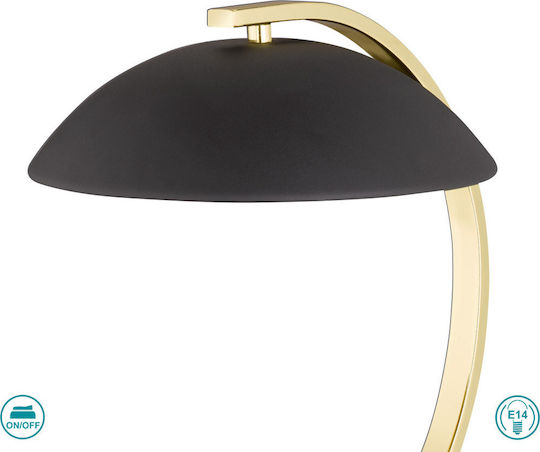 Trio Lighting Retro Metal Table Lamp for Socket E14 with Black Shade and Base