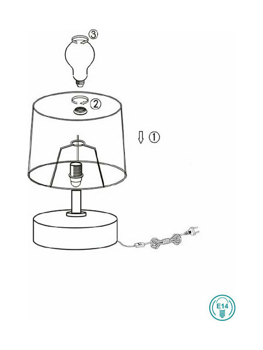 Trio Lighting Marie Ceramic Table Lamp for Socket E14 with Gray Shade and Base