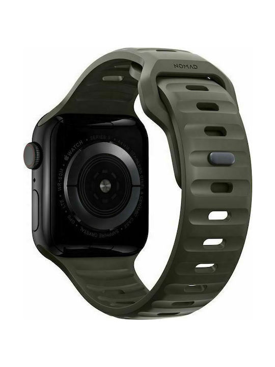 Nomad Sport Strap M/L Armband Silikon mit Pin Ash Green (Apple Watch 42/44/45mm) NM01132585