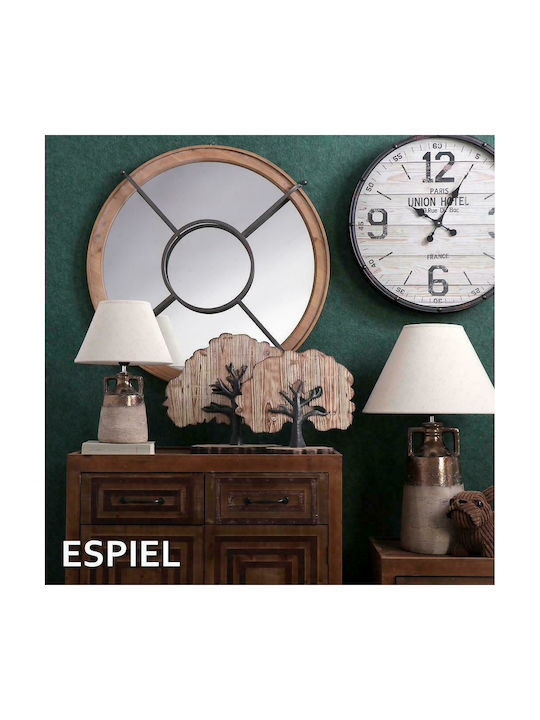 Espiel Ceramic Table Lamp for Socket E27 with Beige Shade and Multicolor Base