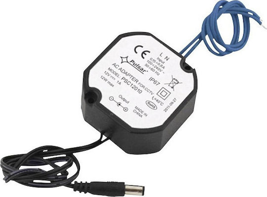 Pulsar Power Supply for CCTV Systems 90-264 VAC out 12VDC/1A PSC12010