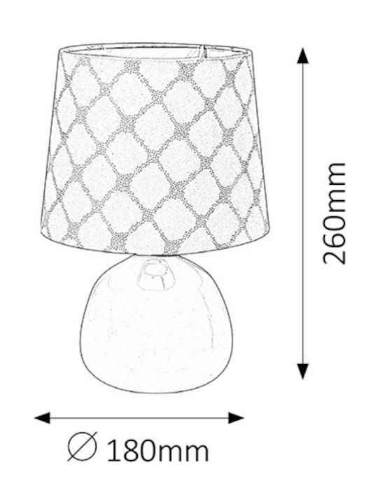 Rabalux Ellie Ceramic Table Lamp for Socket E14 with Pink Shade and Base