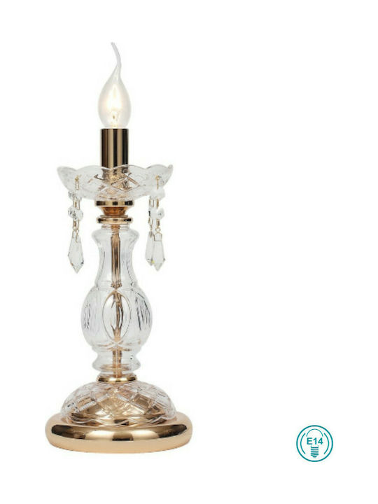 Fan Europe Monalisa Crystal Table Lamp for Socket E14 with Gold Base