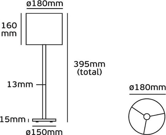 VK Lighting Μεταλλικό Πορτατίφ για Ντουί E27 με Ροζ Καπέλο και Ασημί Βάση