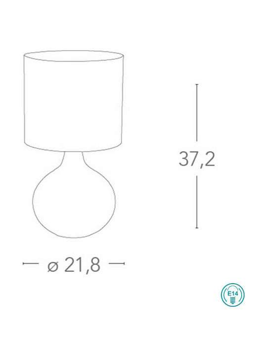 Fan Europe I-pulsar/l 35 Ceramic Table Lamp for Socket E14 with Silver Shade and Base