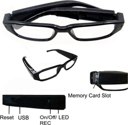 Hidden Camera Glasses 1080p with Memory Card Slot