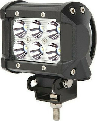 Autoline Waterproof LED Headlight Universal 10-30V 18W 9.5cm with White Lighting 1pcs