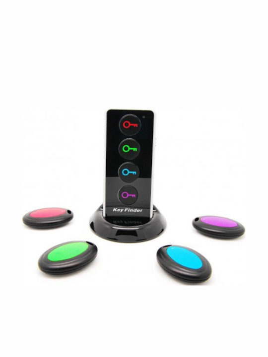 Μπρελόκ Ανιχνευτής Κλειδιών Key Finder Γυάλινο με Led Μαύρο