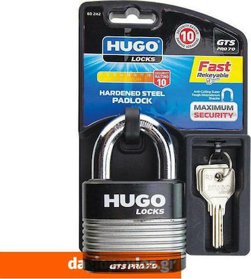 Hugo Locks GTS PRO 44 Steel Padlock Brass with Key 44mm 1pcs