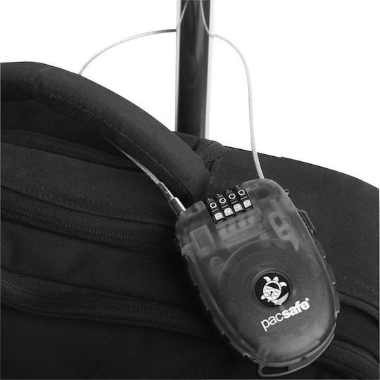 Pacsafe Retractasafe 250 Kunststoff Vorhängeschloss mit Drahtseil Kombination mit Alarm 2.4mm Black 1Stück