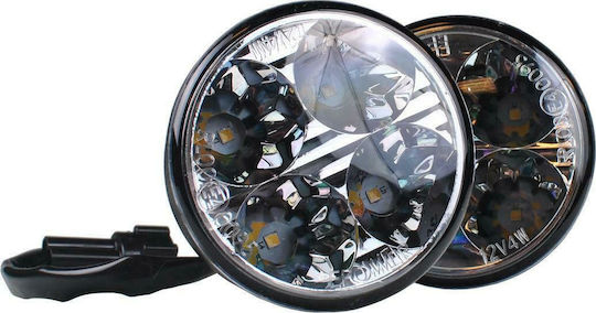M-Tech DRL Στρογγυλό Φώτα Ημέρας Αυτοκινήτου LED Universal 12V 2τμχ