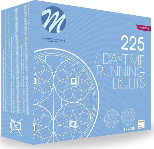 M-Tech DRL Στρογγυλό Φώτα Ημέρας Αυτοκινήτου LED Universal 12V 2τμχ