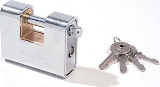 Master Lock 680EURD Ατσάλινο Λουκέτο Τάκου με Κλειδί 80mm Ασημί
