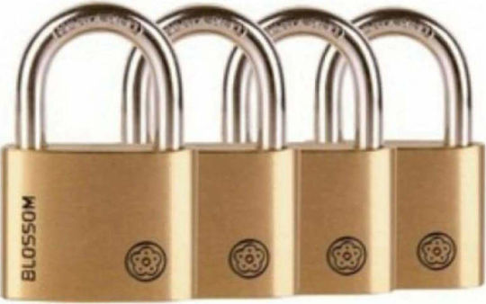 Blossom BC90 Steel Padlock Brass with Key 40mm 4pcs