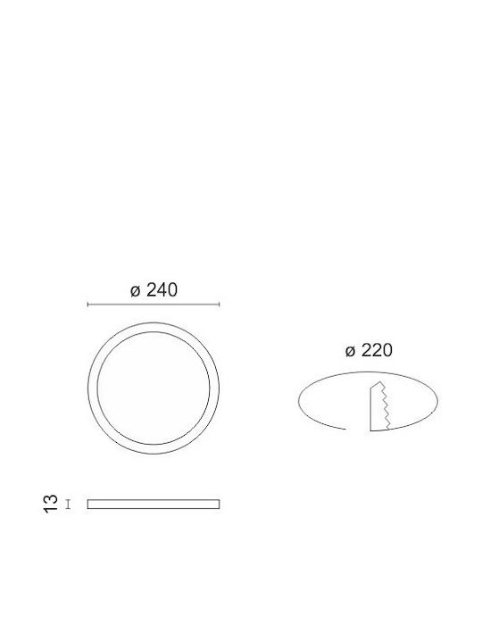 Spot Light Round Recessed LED Panel 24W with Natural White Light 4000K 24cm
