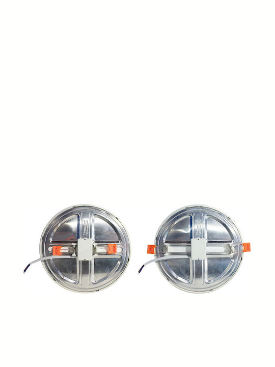 Aca Round Recessed LED Panel 19W with Warm White Light 3000K 23cm