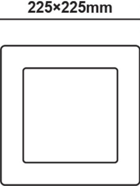 Aca Square Outdoor LED Panel 18W with Natural White Light 4000K 22.5x22.5cm