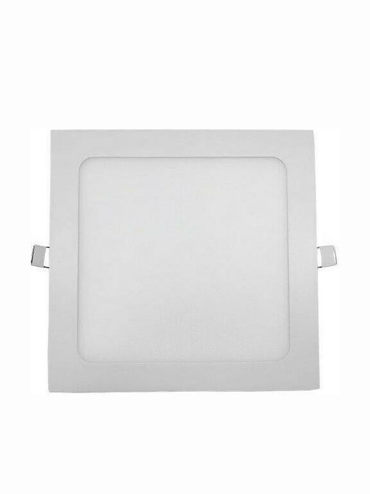 GloboStar Square Recessed LED Panel 20W with Warm White Light 3000K 23x23cm