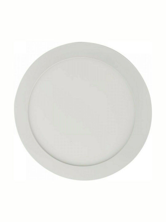 Geyer Round Recessed LED Panel 18W with Cool White Light 22x22cm