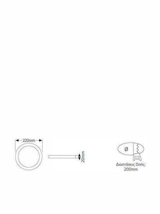 Geyer Round Recessed LED Panel 18W with Natural White Light 4000K 22.5cm