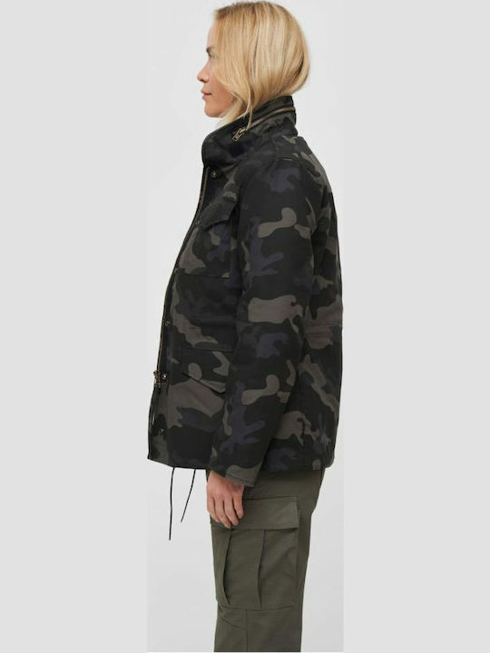 Kurz Damen Parka Jacke für Winter Dark Camo