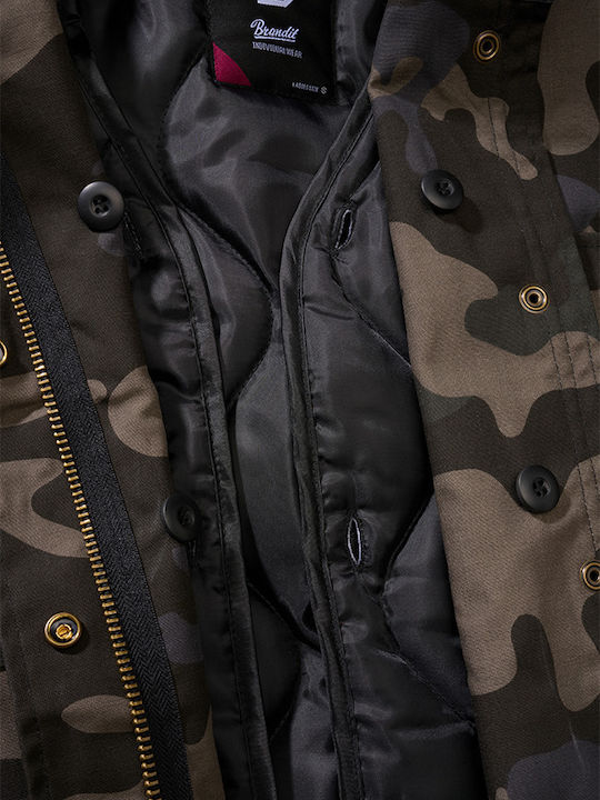 Kurz Damen Parka Jacke für Winter Dark Camo